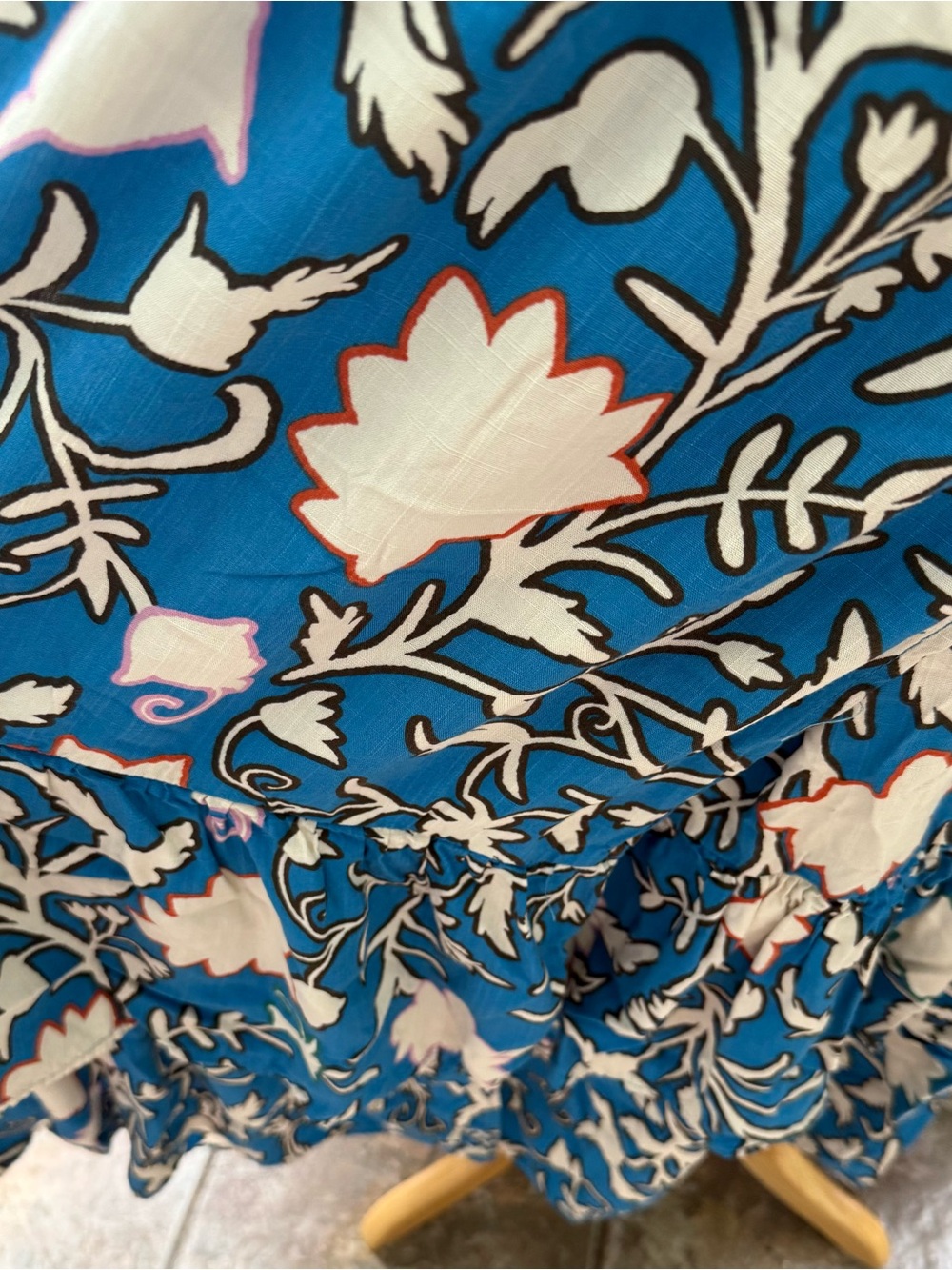 Knox Rose Teal Blue Floral Wrap-Style Midi Dress - Picture 3 of 7